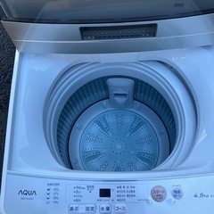 【札幌市内の方配達送料無料】説明書つき！AQUA 4.5kg 縦型洗濯機 一人暮らし 2021年製 白の画像