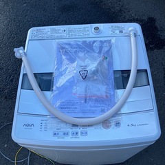 【札幌市内の方配達送料無料】説明書つき！AQUA 4.5kg 縦型洗濯機 一人暮らし 2021年製 白の画像