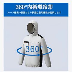 試着のみ3つファン空調服 三つ穴Sサイズファン付きブラックの画像