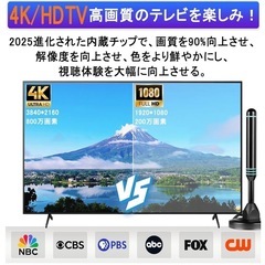室内テレビアンテナ　地デジ 4K/1080p HDTV対応 最強600KM受信 360度全方位 高性能 高感度 ブースター機能付き 日本語説明書付き の画像