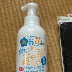 80サイズの服とボディソープの画像