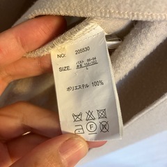 古着 薄手フリース系コート ベージュ Lの画像