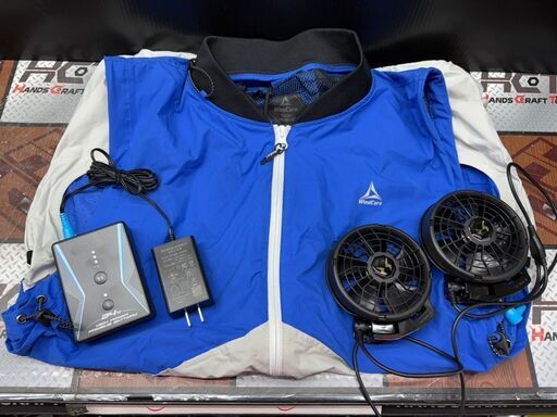 【中古】サンエス RD9390 ファンバッテリセット 実使用1回 / ワークマン WindCore WZ6640 ショットベスト 3L セット【ハンズクラフト佐賀】