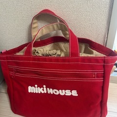 miki House トートバッグ赤の画像