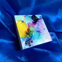 ⑩アルコールインクアート 原画 一点物 木製パネル貼り 絵画 インテリア の画像