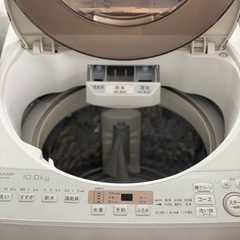 送料・設置込み可　洗濯機　10kg SHARP 2019年【分解クリーニング済み】の画像
