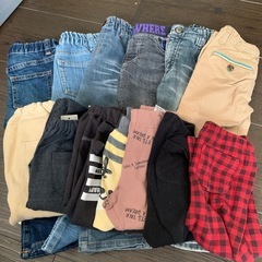 90サイズ　服まとめて38着　春秋冬　① ズボン　ロンT トレーナー　パーカー　パジャマ　などの画像