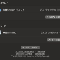 iMac（Retina 4K,21.5インチ,2019）HDD1TB/8GB〈MRT32J/A〉⑤の画像