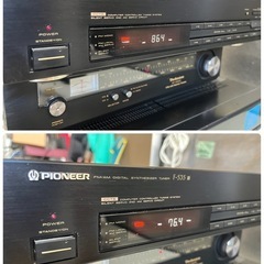 Pioneer FM/AM デジタル シンセサイザー チューナー F-535 ラジオ 受信 音出し確認OK ループアンテナ/75Ω アンテナ付属 中古品 ④の画像