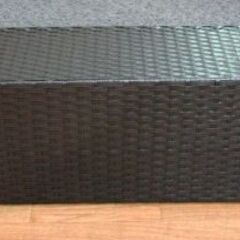 シューズカート 靴箱下収納 高23×幅80㎝ キャスター付き ラタン風 靴箱 2段 8足収納 ダークブラウン 西岡店の画像