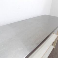 新札幌 NITORI ニトリ ワークテーブル シナモ 120 45WT ステンレストップ キッチン 収納 カウンター W120×D45×H86 No.3545の画像