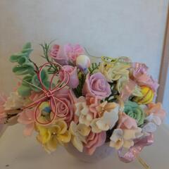 フェルトで作成花飾りの画像