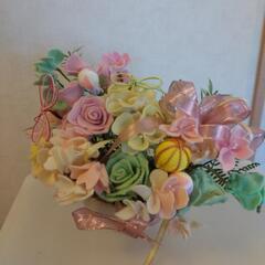 フェルトで作成花飾りの画像