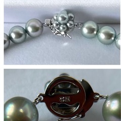 極美品！デパート Tasaki タサキ 高級 ブルーパール アコヤ真珠ネックレス 8.5〜9mm silver 証明書付 糸変え済の画像