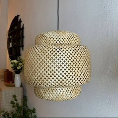 IKEAペンダントランプ　竹　ハンドメイド　シェードの画像