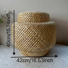 IKEAペンダントランプ　竹　ハンドメイド　シェードの画像