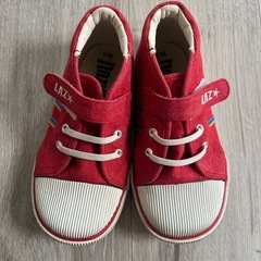 20センチ　子供　スニーカー　赤　レインボー　の画像