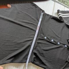 【美品】 ポロシャツ風 フレアワンピース 半袖 ミニ丈 黒 Mサイズの画像