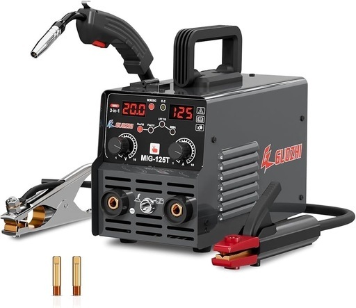 溶接機 100v 半自動 125A アーク溶接 ノンガスワイヤー溶接