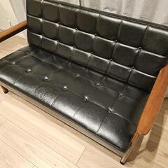 ★二人掛けソファー　カリモク60 Kチェア 2シーター ブラック ★の画像