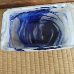 マーブル 型ガラス 器 20×12cm 深さ 7cmの画像