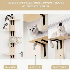キャットタワー 木製の画像