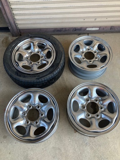 日産テラノ　純正メッキ鉄ホイール