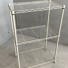 スチールラック ベージュ ワイヤーシェルフの画像