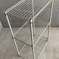 スチールラック ベージュ ワイヤーシェルフの画像