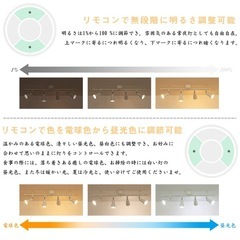 シーリングライト 4灯 調光調色　リモコン付きの画像