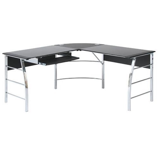 【新品未開封】Ｌ字ガラスPCデスク