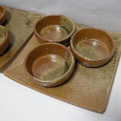 松庄製信楽焼角皿と小鉢セットの画像