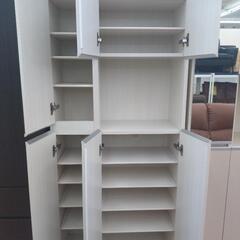 ★限定SALE20%OFF★《尼崎市/リサイクルショップドリーム次屋店》ミラー付きシューズボード ホワイト 中古品　☆尼崎市若王寺☆の画像