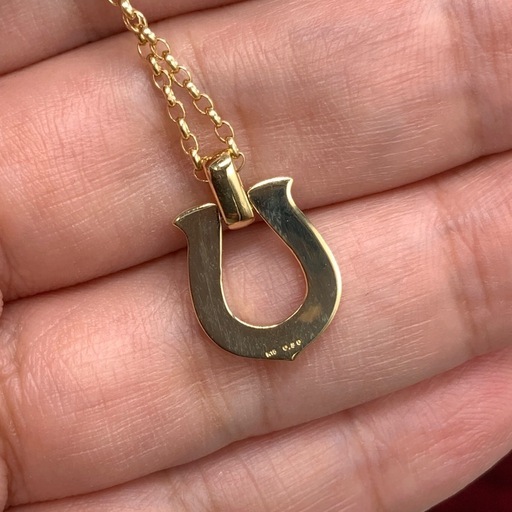 K18 馬蹄　ホースシュー　ネックレス　5.6g 約51.5cm ダイヤ0.3ct