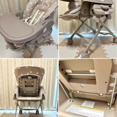 カトージ【KATOJI】スイングハイローラック ピッコロ ドットベージュ ベビーラック ベビーチェア ハイローチェア 正規品の画像