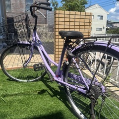 自転車　パープル色　の画像