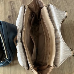 バッグ　合皮　ベージュ　ブルー
の画像
