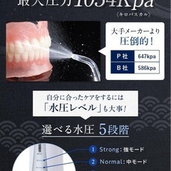 口腔洗浄器 替えノズル3種付き USB充電式の画像