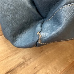 バッグ　合皮　ベージュ　ブルー
の画像