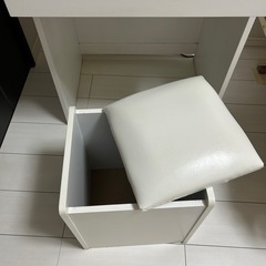 シンプル　ドレッサー　収納スツール　コンセント付き　　　の画像