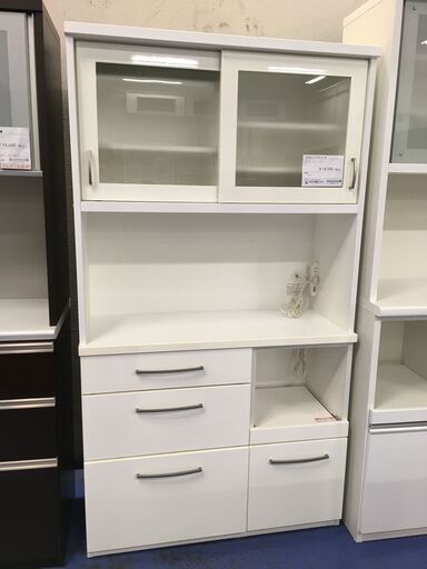 ★リユースのサカイ横浜南店★YM1289 NITORI レンジボード ホワイト W100×D40×H180.5 クリーニング済み