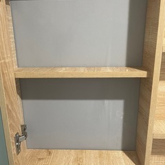 賃貸DIY　木製 ミラー付き収納棚　ミラーキャビネット　　　　の画像