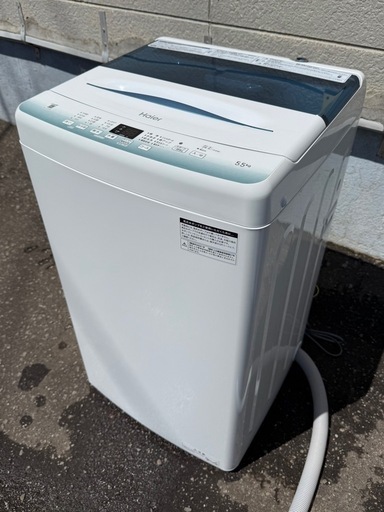 札幌市内配送可 【6ヵ月保証付き】 美品 21年製 Haier ハイアール 5.5kg 全自動洗濯機 JW-U55HK