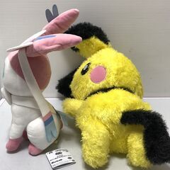 ☆【ポケモン まとめ売り】未使用品 2点セット ぬいぐるみ ニンフィア 約38㎝ ピチュー 約50㎝(NF250714) 546-39Wの画像