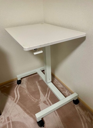 昇降式　パソコンデスク　ホワイト