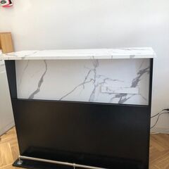 【美品】バーカウンター キッチンカウンター　テーブル　黒×マーブルの画像