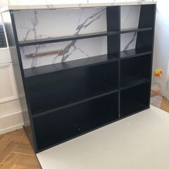 【美品】バーカウンター キッチンカウンター　テーブル　黒×マーブルの画像