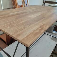 ★ 北九州、福岡市周辺配送可  展示品❗ダイニングテーブル  木目調  スチール脚  幅120cm【定価16,990円】  💳自社配送時🌟代引き可💳※現金、クレジット、スマホ決済対応※   【配達は要決済前問い合わせ】の画像
