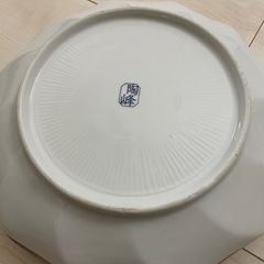 花柄 陶磁器皿　大皿　陶峰　作の画像