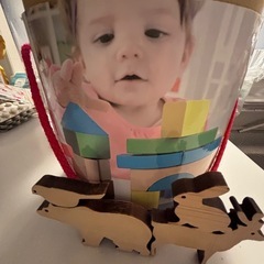 取引中　子供　ブロック　歯車　つみき　おもちゃの画像